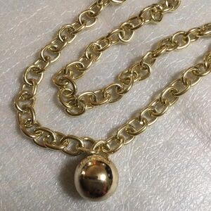 Gold Chain Necklace with Gold Orb Pendant